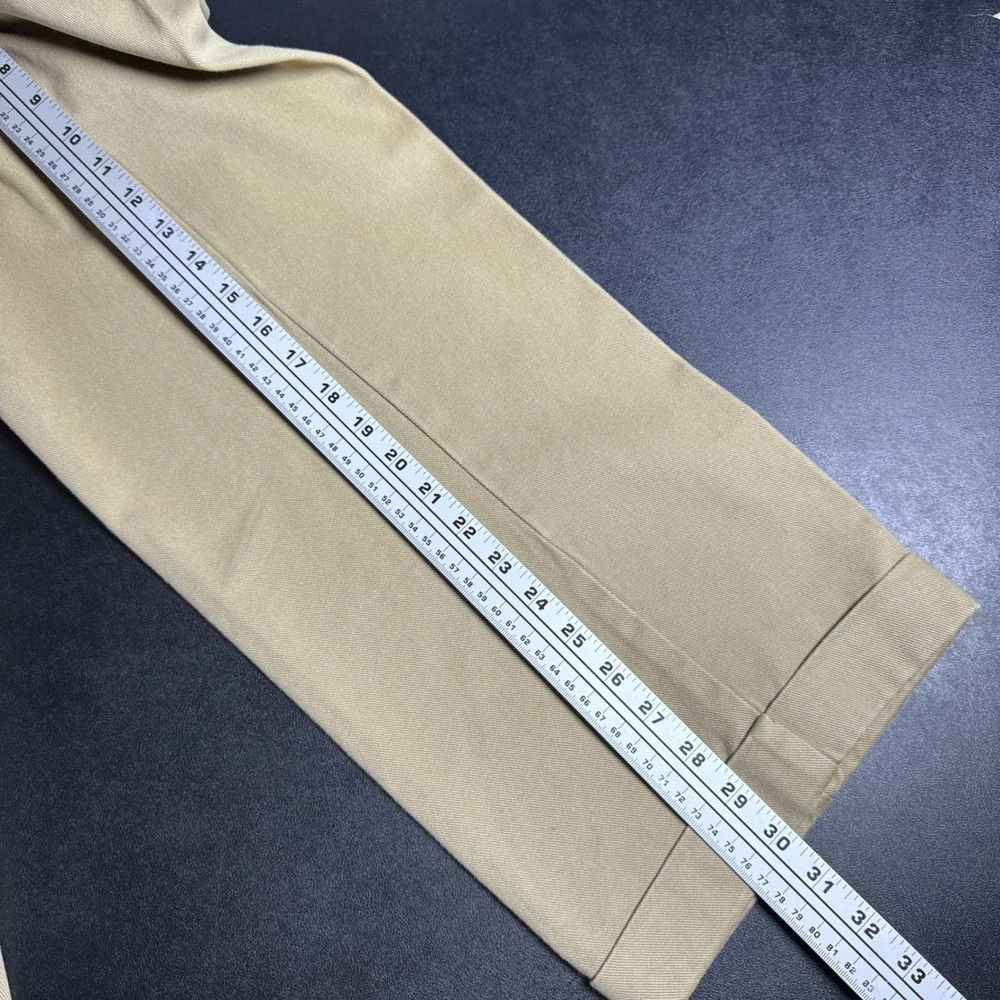 Orvis Chino Pants Mens 42x31 Khaki Solid Flat Front Cuffed Cotton Twill Outdoor